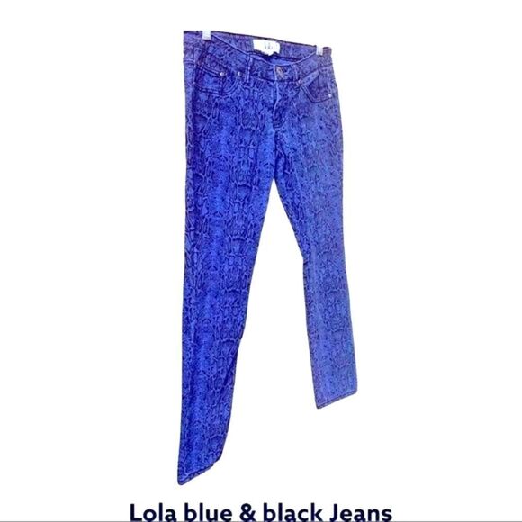 Lola Blue & black snake pattern Jeans - Picture 2 of 10